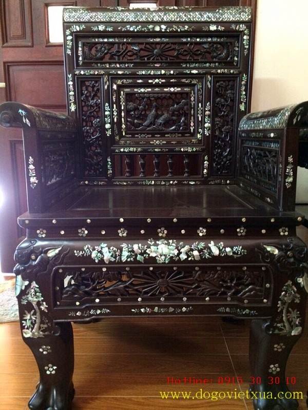 Bàn Ghế Trường Kỷ Cổ BỘ TRƯỜNG KỶ HUẾ VAI LẬT - 6 MÓN CẨN ỐC XÀ CỪ
