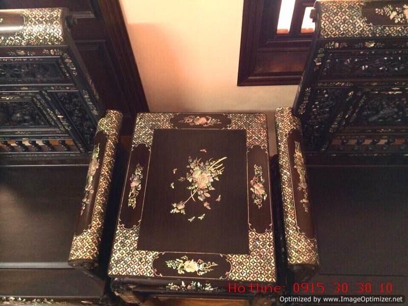 Bàn Ghế Trường Kỷ Cổ BỘ TRƯỜNG KỶ HUẾ VAI LẬT - 6 MÓN CẨN ỐC XÀ CỪ