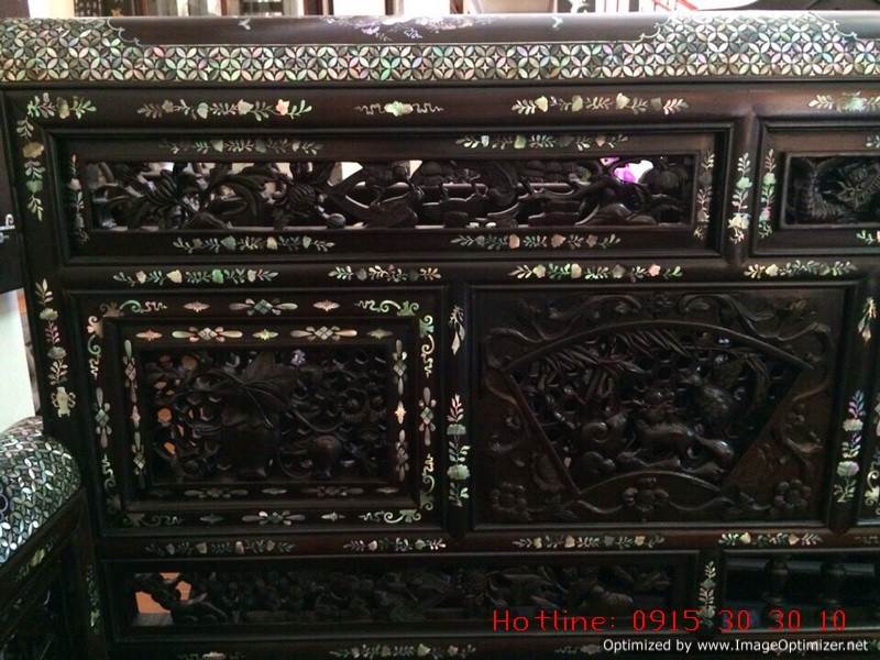 Bàn Ghế Trường Kỷ Cổ BỘ TRƯỜNG KỶ HUẾ VAI LẬT - 6 MÓN CẨN ỐC XÀ CỪ