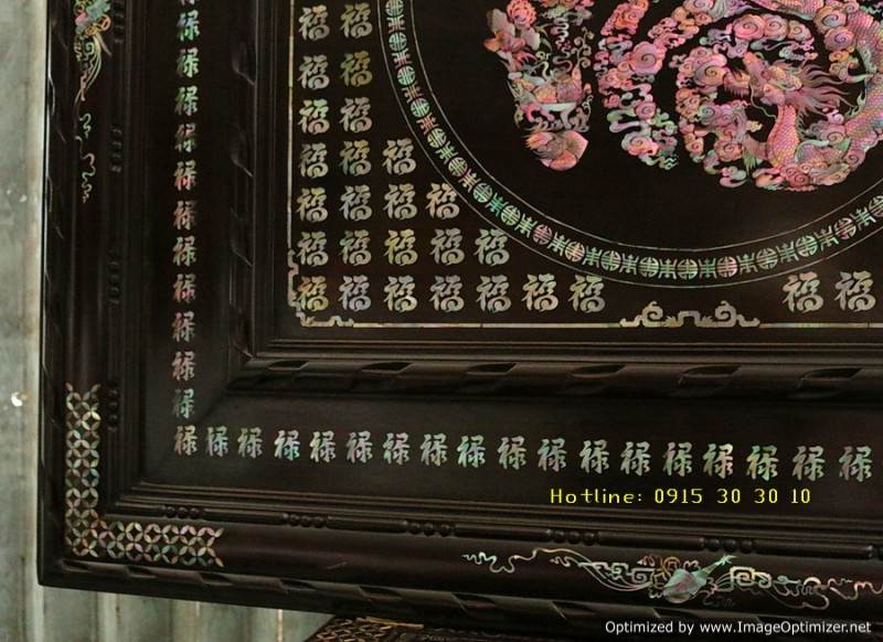TRANH GỖ ĐẸP TREO PHÒNG KHÁCH [ BÁCH PHÚC - BÁCH LỘC - BÁCH THỌ ] KHẢM ỐC ĐỎ