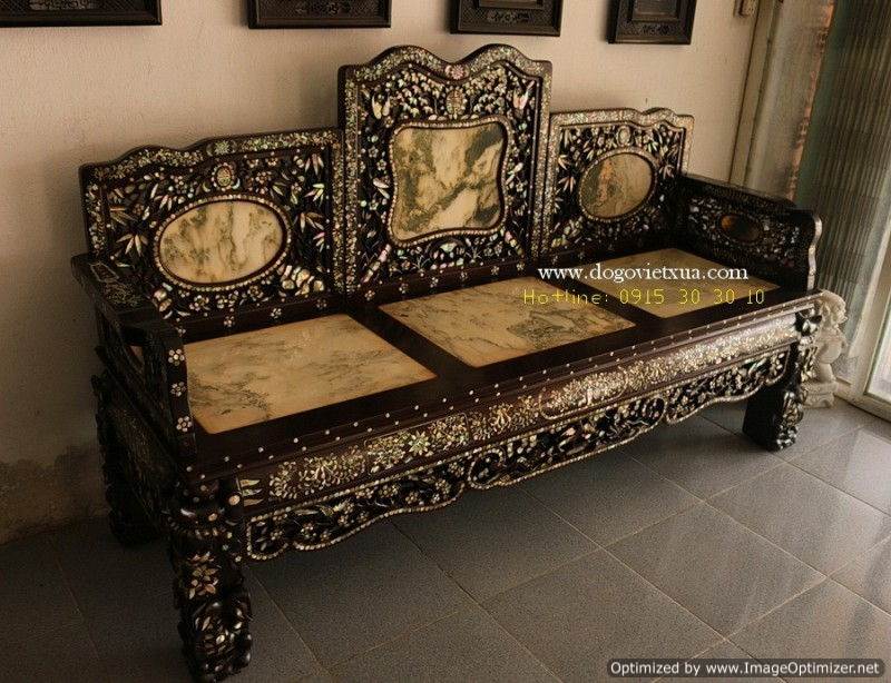 BÀN GHẾ CẨN ỐC - BỘ TRƯỜNG KỶ TAM SƠN, 5 MÓN. ĐỒ XƯA ĐẸP