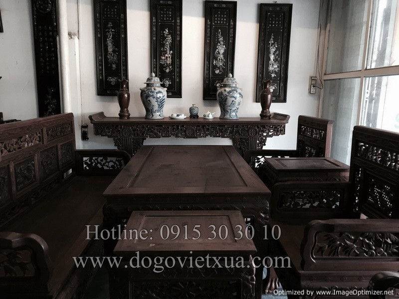 BÀN TRUNG ĐƯỜNG HUẾ GỖ LIM CHẠM TỨ DIỆN