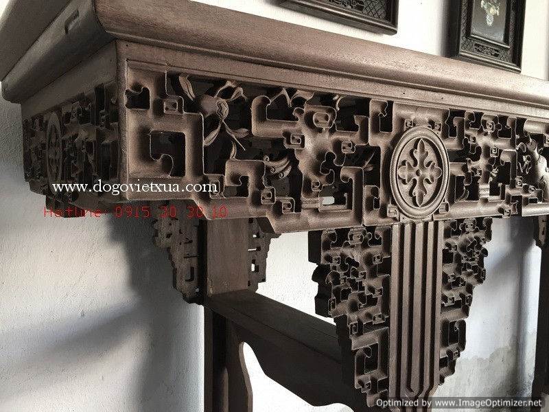 BÀN TRUNG ĐƯỜNG HUẾ GỖ LIM CHẠM TỨ DIỆN