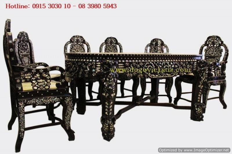 BỘ BÀN ĂN CẨN ỐC 5 MẶT - ỐC XÀ CỪ 7 MÀU [ Đẳng Cấp Giàu Sang ]