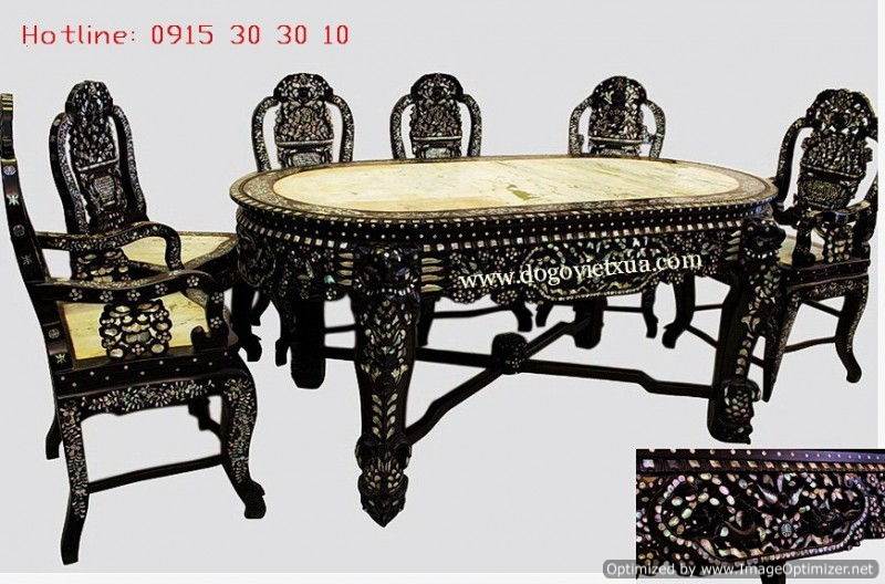 BỘ BÀN ĂN CẨN ỐC 5 MẶT - ỐC XÀ CỪ 7 MÀU [ Đẳng Cấp Giàu Sang ]