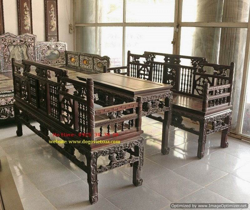 BỘ BÀN GHẾ TRƯỜNG KỶ HUẾ - CHẠM DẮT 4 MẶT RẤT ĐẸP, SẮC và SÂU