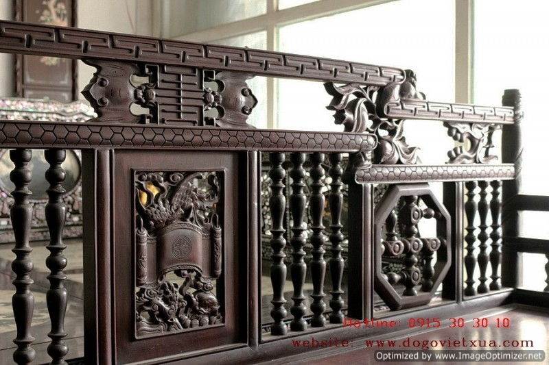 BỘ BÀN GHẾ TRƯỜNG KỶ HUẾ - CHẠM DẮT 4 MẶT RẤT ĐẸP, SẮC và SÂU