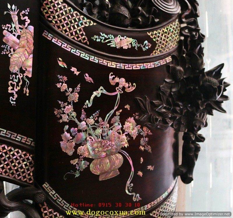 CUỐN THƯ KHẢM ỐC ĐỎ LỬA, VÀNG CHANH BA CHỮ ĐỨC - LƯU - QUANG