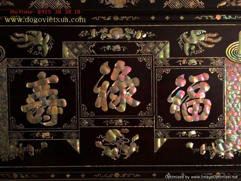 ĐẠI TỰ CẨN ỐC XÀ CỪ 3 CHỮ PHÚC - LỘC - THỌ