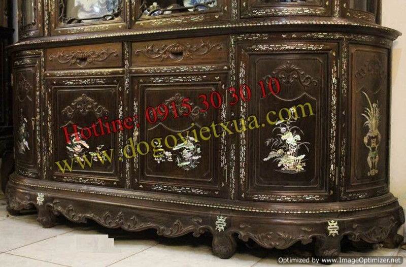 TỦ RƯỢU - TỦ BÀY ĐỒ CẨN ỐC, DÁNG LOUIS PHONG CÁCH PHÁP