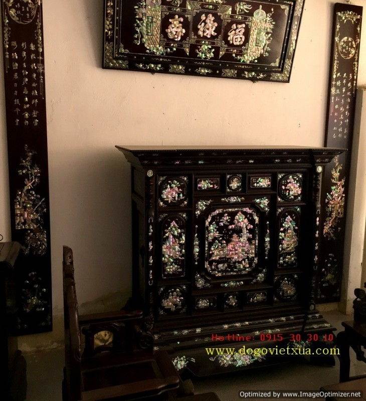 TỦ RƯỢU - TỦ BÀY ĐỒ CẨN ỐC, DÁNG LOUIS PHONG CÁCH PHÁP